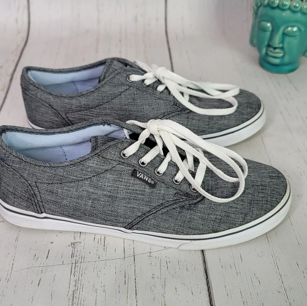Vans Classic Canvas Gray/White Low Top Skate Casual Shoe Women's Size 6.5 - Picture 3 of 14